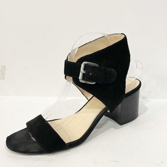 Nine West Shoes - Nine West Women’s Genuine Suede Black Garden Bay Block Heel Sandals Shoes Sz 10
